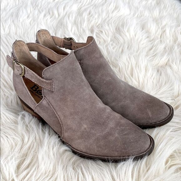 Born Tan Ankle Booties Cut-Out Design Buckle Adjustment 9 Boho Western Cowgirl - Picture 1 of 7